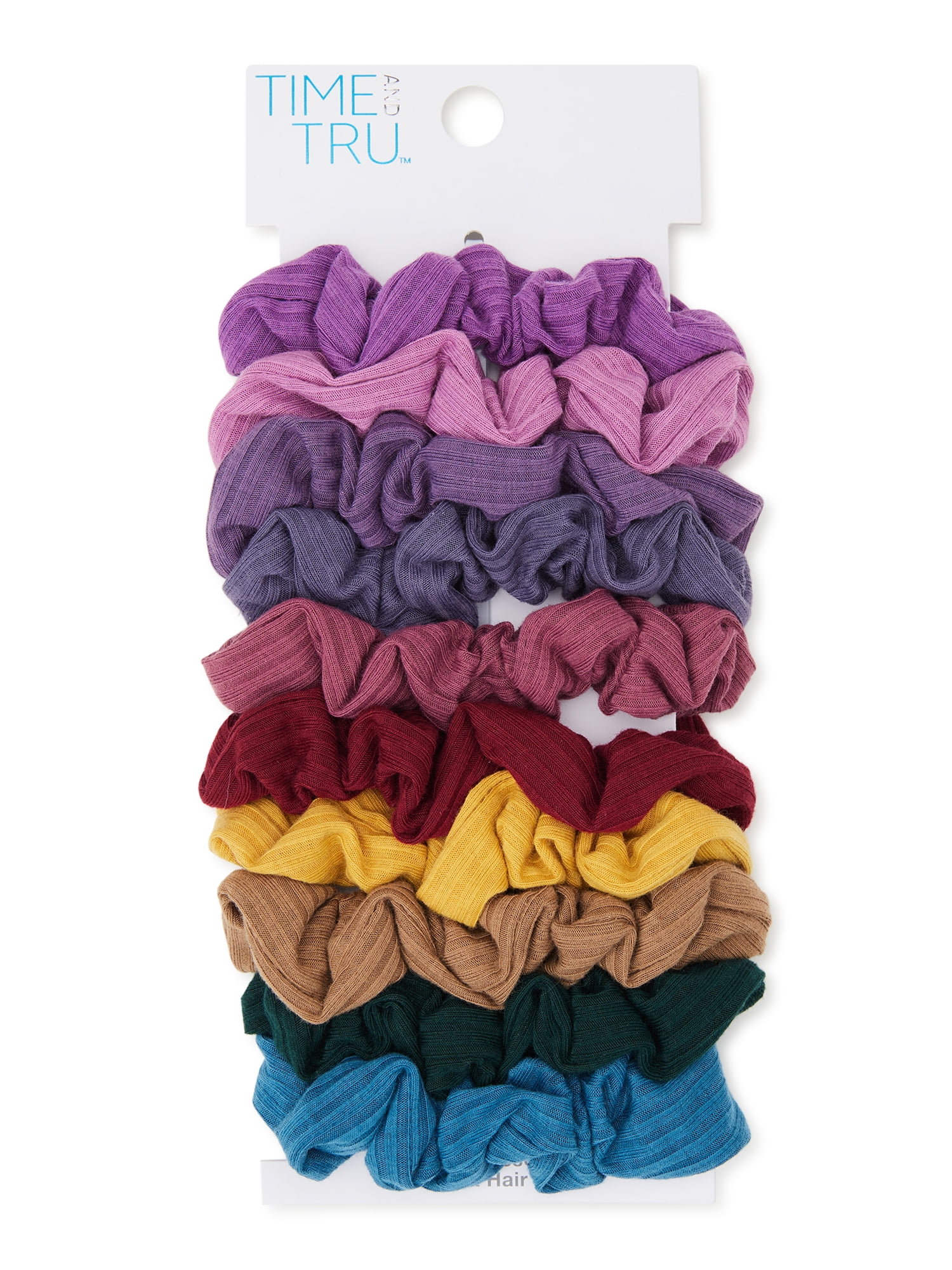 Time and Tru Women's Hair Ties, 10-Pack, Jewel