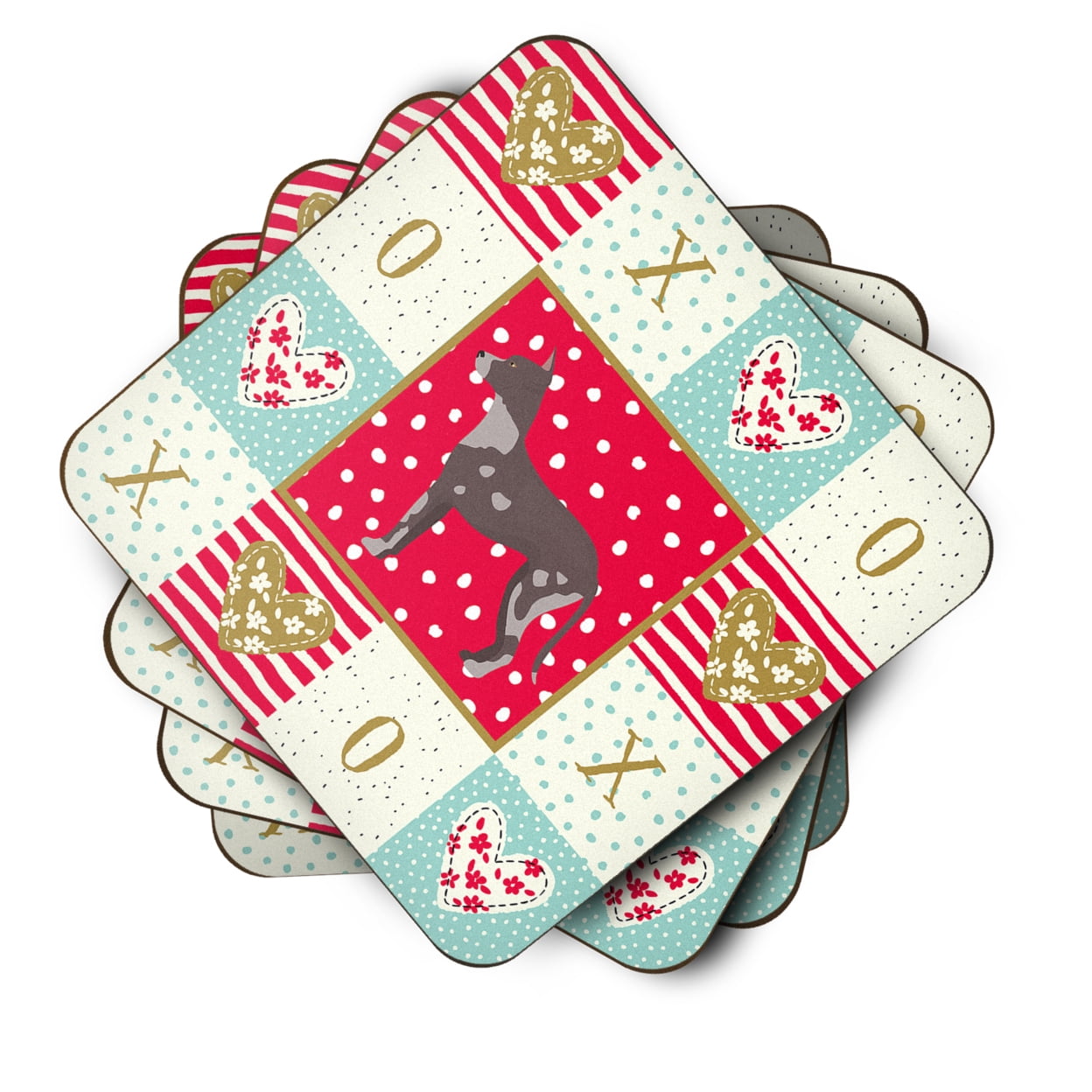 Peruvian Hairless Dog Love Foam Coaster Set of 4