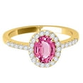 thumbnail image 2 of Mauli Jewels Rings for Women 2.50 Carat Diamond and Oval Shaped Pink prong 10K Yellow Gold, 2 of 6