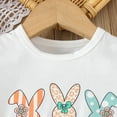 thumbnail image 3 of BULLPIANO Toddler Baby Girl Clothes Set Short Sleeve Bunny T-Shirt Tee & Flare Pants Set 2Pcs Toddler Girl Easter Clothes, Size 18-24 Months, 3 of 8