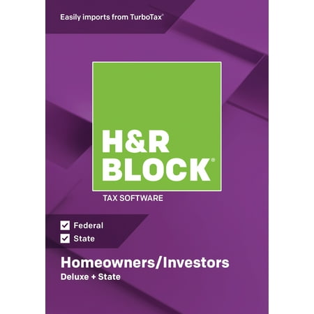 H&R Block Tax Software 2018 Deluxe + State Win (Email