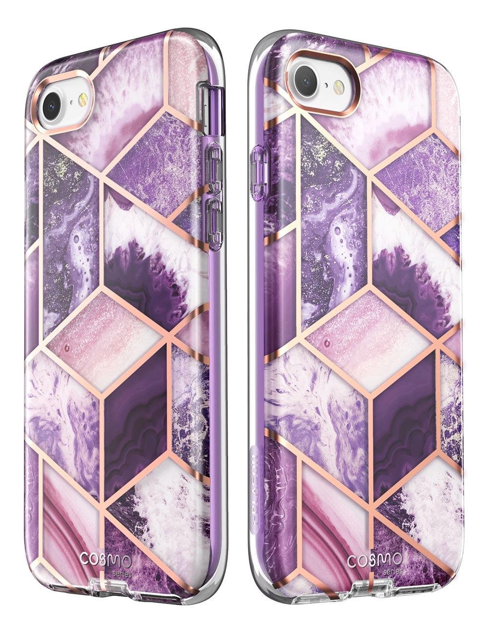 i-Blason Cosmo Series Designed [Built-in Screen Protector] Stylish Protective Bumper Case for iPhone SE (2020), iPhone 8, iPhone 7 (Ameth)