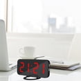 thumbnail image 2 of Pantalla LED Reloj digital Reloj despertador de mesa regulable automático con modo de repetición Puerto USB doble, Negro, Pantalla roja kenally EL3016-06B, 2 of 2