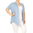 thumbnail image 2 of MOA Collection Women's Casual Open Front Short Sleeve Cardigan, 2 of 5