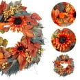 thumbnail image 7 of Halloween Decoration, Seasonal Door Wreath,Pumpkin Maple Decor,Pumpkin Wreath Maple Leaves And Sunflowers Wreath Wreath Holiday Party Front Door Decoration Outdoor Wreaths, 7 of 7