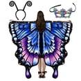 thumbnail image 2 of Alas de mariposa para mujer, disfraz de fiesta de Halloween, disfraz de adulto, disfraz de mariposa, capa, chal colorido, 2 of 4