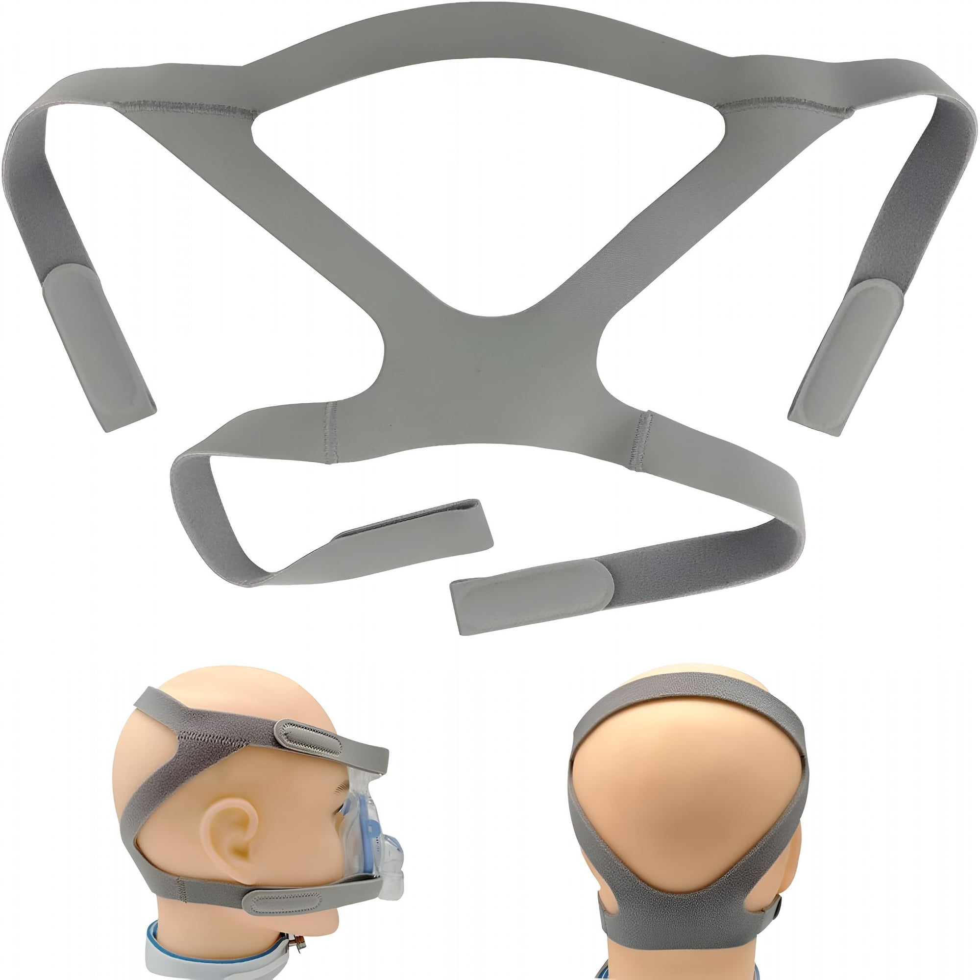 XIRQI Mask Headgear Strap,Universal Headgear Strap for Mask,Comfortable Durable Stretchy Material,Standard Gray (Headgear Only) (Gray,1Pcs)