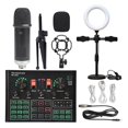 thumbnail image 1 of Professional Studio Condenser Microphone Bundle WXH1000 Mic Kit With Live Sound Card Wireless Karaoke, 1 of 7
