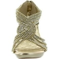 thumbnail image 3 of Delicacy Womens Angel-37 Strappy Rhinestone Dress Sandal Low Heel Shoes, 3 of 4