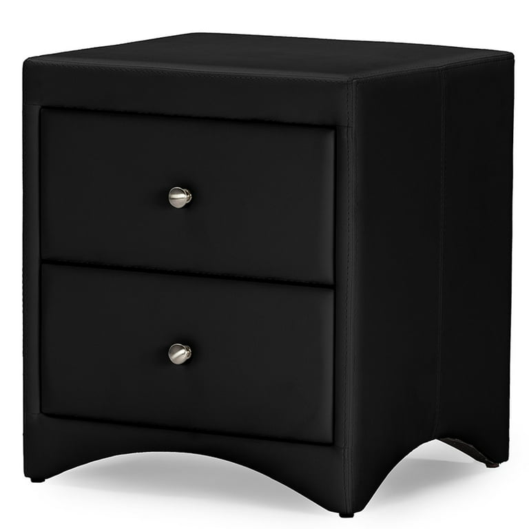 Baxton Studio Dorian White Faux Leather Upholstered Modern Nightstand Baxton Studio Dorian White Faux Leather Upholstered Modern Nightstand