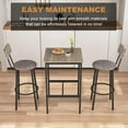 thumbnail image 6 of 3-Piece Dining Table and Chairs Set for Kitchen, Square Bar Table and PU Stools Set for 2, Counter Height Coffee Table Set for Small Spaces Apartment, Grey, 6 of 9