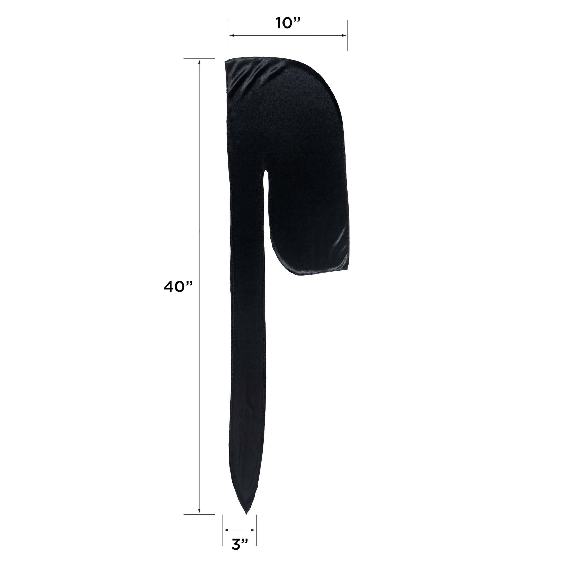 (3 pack) Kiss Colors & Care Power Wave Silky Satin Durag, Solid Black