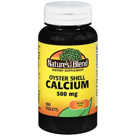 Nature's Blend Oyster Shell Calcium Tablets, 500 mg, 100 Count