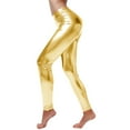 thumbnail image 2 of Leggings en Cuir pour Femmes, Couleur Unie, Extensibles, Ajustés, Intéressants, Brillants, 2 of 6