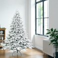 thumbnail image 4 of Tcbosik 4ft Prelit Flocked Artificial Christmas Tree with 150 Warm White LED Lights, Hinged Xmas Tree with 856 Branch Tips, Snowy White, 4 of 8