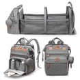 thumbnail image 1 of Mochila pañalera impermeable con USB Jeryswet, gris, 1 of 7