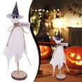 thumbnail image 1 of WHEANG Halloween Decorations Shelf Sitters – Set Of 3 Wooden Halloween Decor With Witch Hats – Fabric Figures With Design – Table Decor For Tray Mantel Part, 1 of 5
