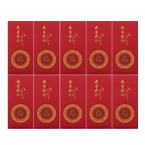 10 Pack Luxurious Chinese Red Envelopes for Money 2025 Lunar New Year, Chinese Red Pockets Hong Bao Gift Money Envelopes Lucky Money Envelopes, Gold Foil(Classic Style)