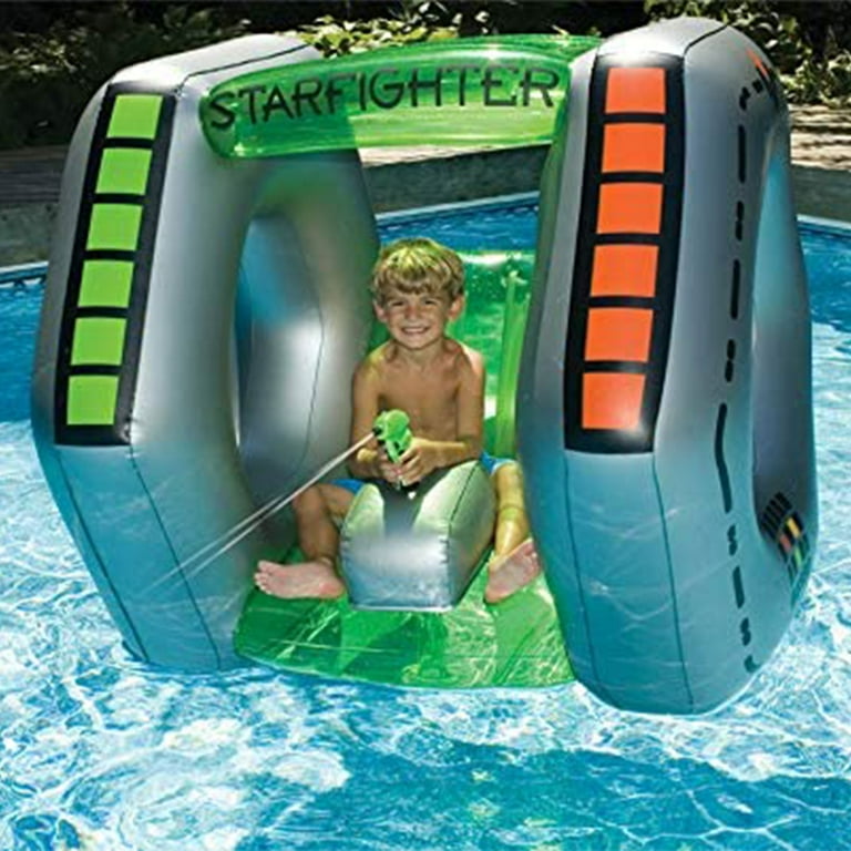 Swimline Sea Raider Sea Plane Inflatable Pool Float - 42" Airplane Ride-On Toy For Pool & Beach