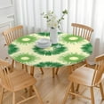 thumbnail image 3 of Green Tie Dye Round Fitted Tablecloth with Elastic Edge,Dining Table Cover Waterproof,Outdoor Round Tablecloth for Camping,Dining,Indoor and Outdoor, 3 of 7