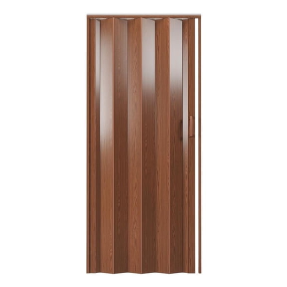 Pemberly Row 48" W Double Walled Foldable Heavy Duty Accordion Doors - Walnut