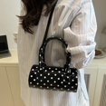thumbnail image 6 of Hsqqdc Polka Dot Cylindrical Handbag Retro PU Leather Cross Body Bag for Daily Work and Travel, 6 of 7