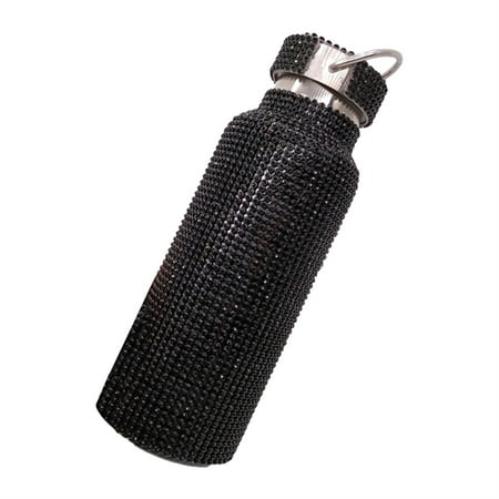 

Hloma Water Tumbler Glitter Practical Stainless Steel Bling Fake Rhinestone Stainless Steel Thermal Bottle for Gift