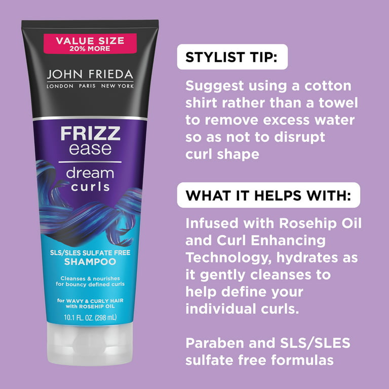 John Anti Frizz, Frizz Ease Dream Curls Shampoo Sulfate Free, 10.1 fl oz Walmart.com