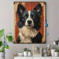 thumbnail image 4 of Qisvanset 12x16 Inch 2D Flat Framed Canvas Art, Border Collie Vintage Oil Painting Loyal Pet Farmhouse Home Wall Gift, 4 of 5