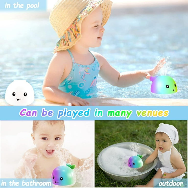  OENUX Baby Bath Toys for Infants 6-12 Months,Light Up Bath Toys  with Rechargeable Battery and Upgraded Waterproof Design,Toddla Dinosaur  Bath Toy Sprinkler for Toddlers Infant Kids Boys Girls 1-3 : Toys