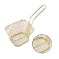 thumbnail image 4 of Billuyoard Cesta para freír cuadrada, lavable, aperitivos, patatas fritas, patatas fritas, colador de malla de Metal, cestas, accesorio de colado, cocina, Cocina y Comedor Oro Billuyoard HA1411-02B, 4 of 6