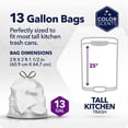 thumbnail image 2 of Tall Kitchen Trash Bags - 13 Gallon, 100 (1 Pack of Count), Drawstring White bag in Lavender + Sage Scent with Microban, 2 of 4