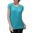 thumbnail image 4 of Richie House Women's Linen T-shirt with Chiffon Sleeve and Back RH2040-B-M, 4 of 7