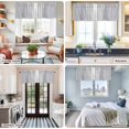 thumbnail image 5 of Light Grey Striped Farmhouse Short Window Curtain Valances, White Simple Neutral Modern Rod Pocket Kitchen Valances for Living Room Bedroom Bathroom Cafe 60" x 18", 5 of 8
