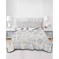 thumbnail image 2 of Quilts Twin-XL Size Bedding Set, Blue Shell Coastal Lightweight Quilted Comforter, Nautical Seaside Ocean Summer Beach Soft Reversible Bedspread Coverlet with Pillow Covers for All Season, 68" x 98", 2 of 7