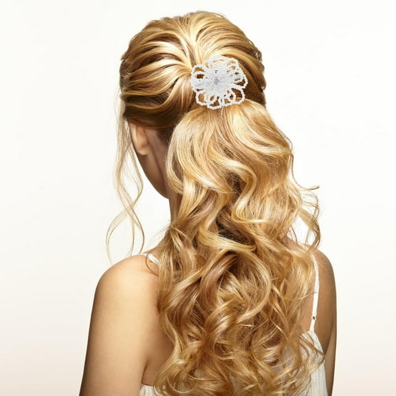 OUNONA Flower Hair Clip Bridal Shape Weddings Mother Bride White