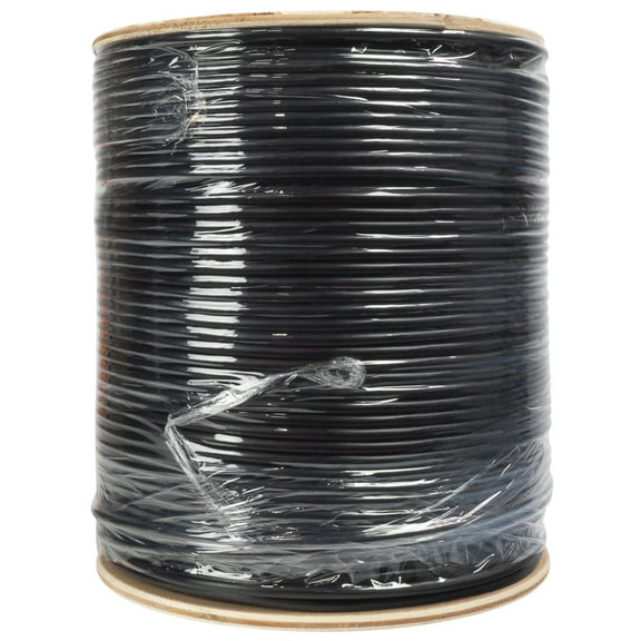 NavePoint CAT5e Outdoor Gel Filled Direct Burial Rated, 1000ft, Solid Conductor, Black, Bulk Ethernet Cable, 24AWG 4 Pair, Unshielded Twisted Pair (UTP)