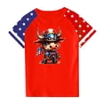 thumbnail image 4 of T-Shirt à Manches Courtes pour la Fête de l'Indépendance pour Tout-Petits Garçons et Filles, Mélange Doux Polyester-Spandex, Col Rond, Imprimé Coloré, Tissu Respirant, Porté en Quatre Saisons, 4 of 4