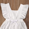 thumbnail image 5 of Summer Children Costumes Hollow Flowers Embroidered Romper Flying Sleeve Bowknot Jumpsuit, 5 of 5
