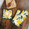 thumbnail image 5 of Lemon Pattern Kitchen Oven Mitt and Pot Holder Sets 2 Pcs for Baking, Cooking and Grilling, Heat Resistant Up To 392 °F, 5 of 7
