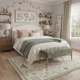 thumbnail image 2 of 2x7 Area Rugs for Hallway Machine Washable Non Slip Low Pile Runner Rug, Butterfly Floral Print Pattern Lightweight Indoor Carpet for Laundry Room, Bedroom, Bathroom, Sage Blush, 2 of 4
