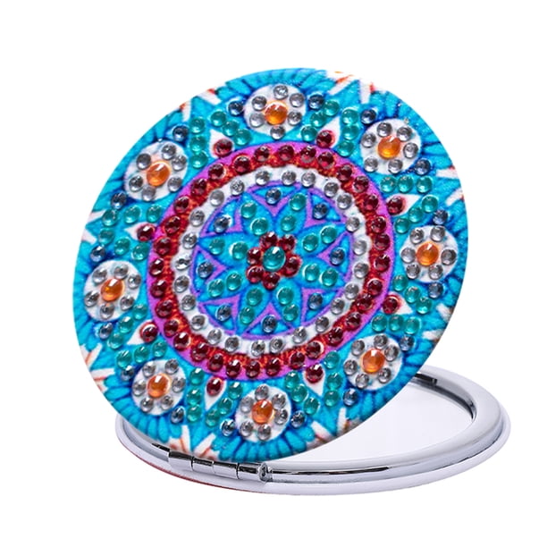 Bricolaje diamante arte mosaico maquillaje espejo mandala doble lado forma especial para niña