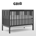 thumbnail image 2 of CASEMIOL 5-In-1 Convertible Crib, New Zealand Pinewood Baby Bed,Baby Crib With 3 Height Adjustment, Non-Toxic Finish, Easy to Assemble, Black, 2 of 13