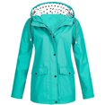 thumbnail image 1 of Girls Rain Jacket PURCOLT Solid Rain Jacket Outdoor Plus Size Hooded Raincoat Windproof Up to 65% off, 1 of 3