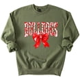 thumbnail image 7 of Trendy Bulldogs Sweatshirt for Women and Youth Girls Red Bow School Team Spirit Sweater Army Green Sweatshirt Adult Medium, 7 of 7