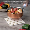 thumbnail image 2 of Thirstystone Bee Pattern Decorative Cork Backed Stone Trivet 8" Square, 2 of 6