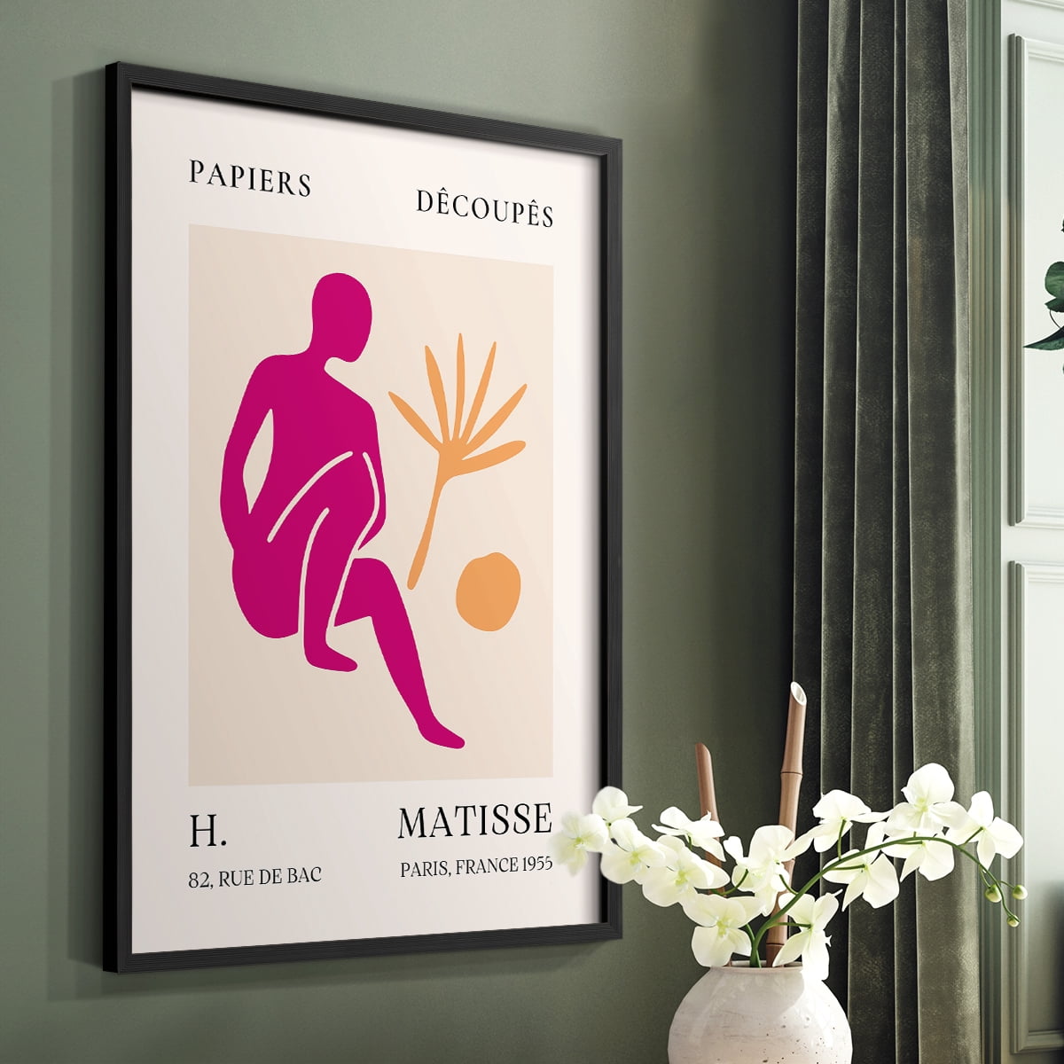 Matisse CLXIV Framed Print in Black Solid Wood 11 x 14 Framed Print