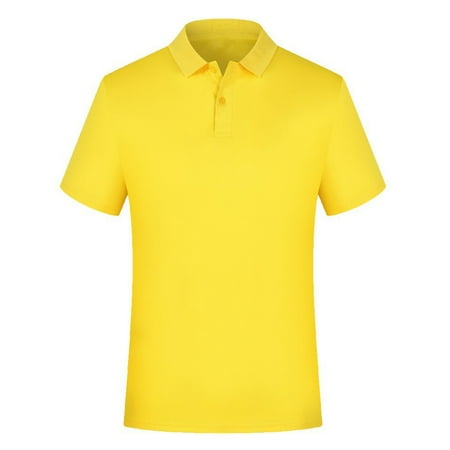 AHTJRT Kids Golf Shirts Summer Pullover Jersey Tee Tops Stretch Comfy Breathable Tee Shirts Activewear Basic Tops Yellow 7-8 Years