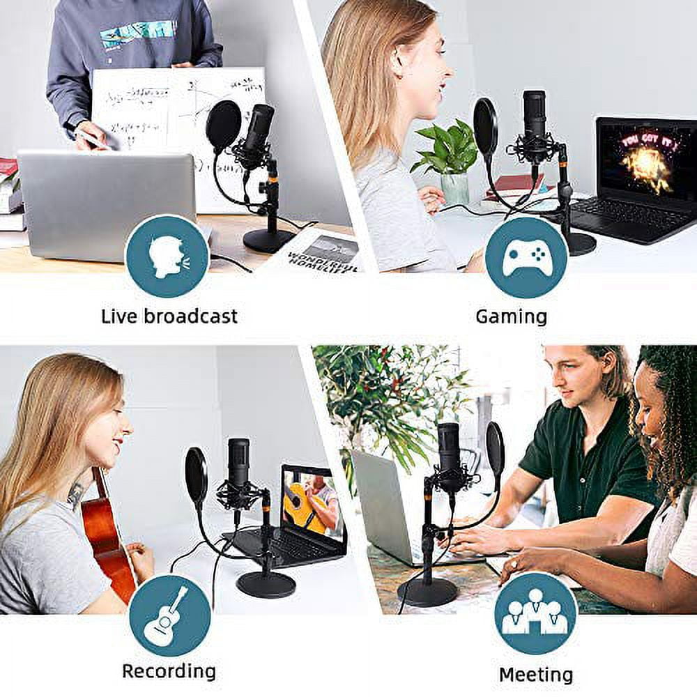 USB Streaming PC Microphone, Zero-Latency Monitoring SUDOTACK Professional  192kHz/24Bit Studio Cardioid Condenser Mic Kit with Mute Button, for  Podcasting,Gaming,Home Recording, 