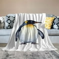 thumbnail image 2 of Fenyluxe Penguin Print Flannel Throw Blanket for All Seasons - Lightweight & Cozy Bed Blanket 60x80in, 2 of 6